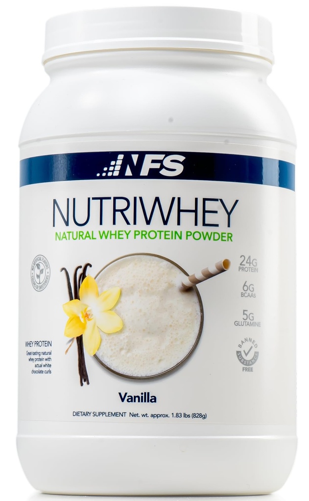 NF Sports Post Workout Nutri Wei Proteïne Poeder, Dieetsupplement, Amino Energie, Ondersteunt Immuniteit & Gezondheid, BCAA Powder, Proteïne Powered, Helpt Stress bestrijden (Vanilla Powder, 852g, 23 Servers)