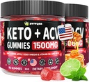 2 Pack Keto ACV Gummies Advanced Formula 1500mg, 180 Vegan Gelatine-Free Advanced Apple Cider Vinegar Gummies met Granaatappel & Beetwortel, natuurlijke ingrediënten, alternatief voor Keto Drops