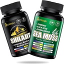 Sea Moss and Shilajit Bundle - 90EE Count - Sea Moss, Black Seed Oil, Ashwagandha, Turmeric & Shilajit, Rhodiola Rosea,Burdock, Bladderwrack 21 in 1 Supplementen (2 Packs)