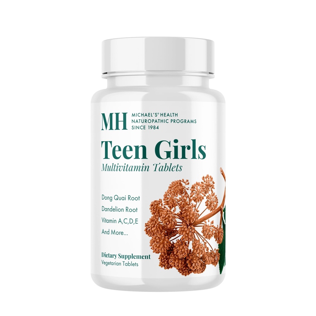 MICHAEL'S Health Naturopathische Programma's Tienermeisjes Multivitamine - 90 Vegetarische Tabletten - met B Complex Vitaminen & Vrouwelijke Kruiden Blend - Kosjer - 45 Serven