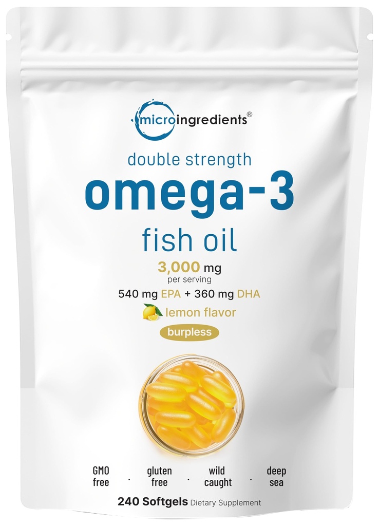 Micro Ingrediënten Omega 3 Visolie Supplementen 3.000mg Per Serving, 240 Softgels 