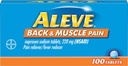 Comprimés de douleur du dos et du muscle, soulagement ciblé à action rapide toute la journée pour les maux de tête, les muscles et le dos, capsules de sodium Naproxène, 220 mg, 100 Compte