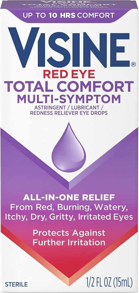 Visine Multi-Symptoom Eye Drops - Adstringerende, Lubricant & Redness Reliever voor geïrriteerde, droge, rode ogen - 0,5 fl. oz