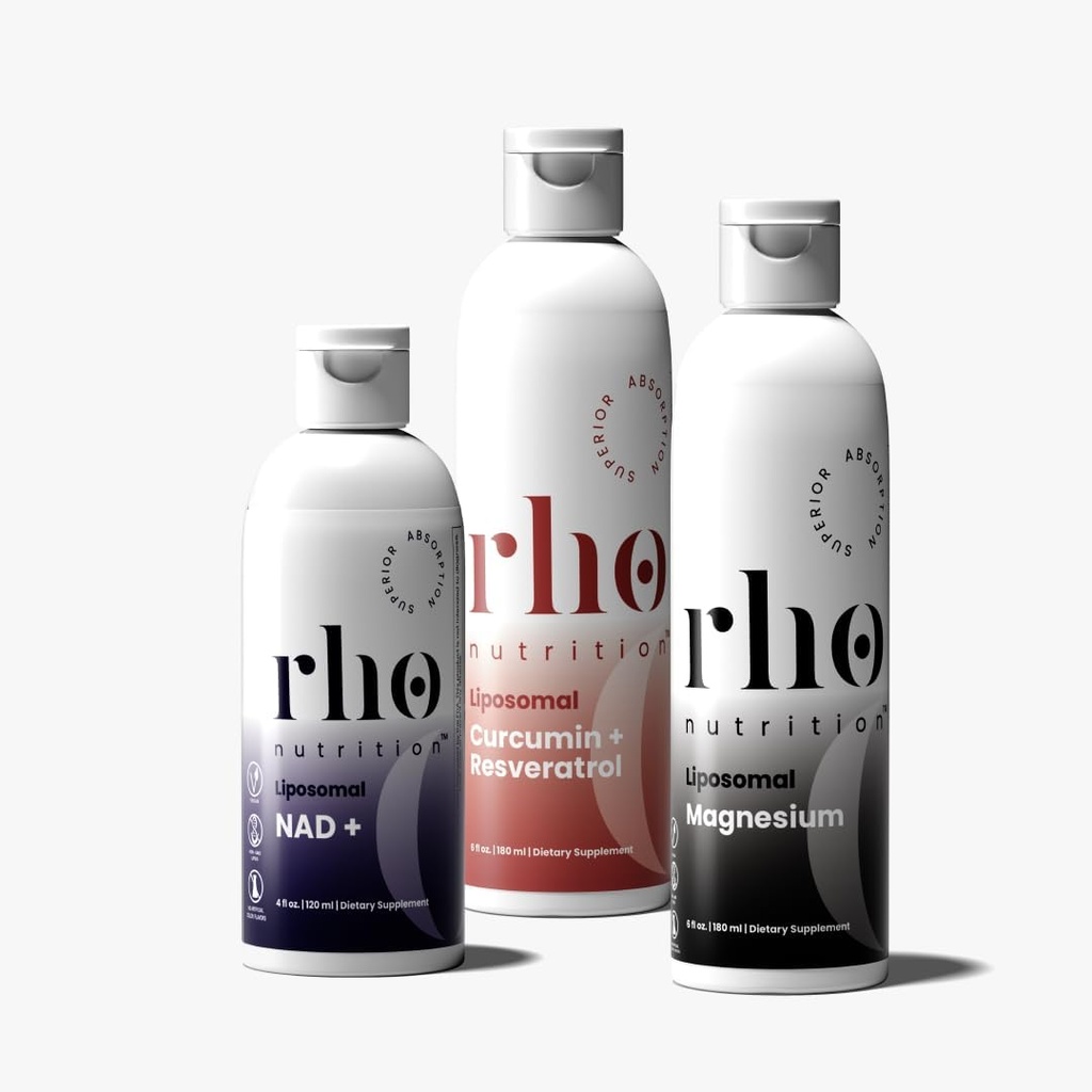 Rho Daily Essentials Wellness Bundle - Start uw dag, herstellen in de namiddag, en decomprimeren 's nachts met hoge absorptie Liposomale Supplementen 