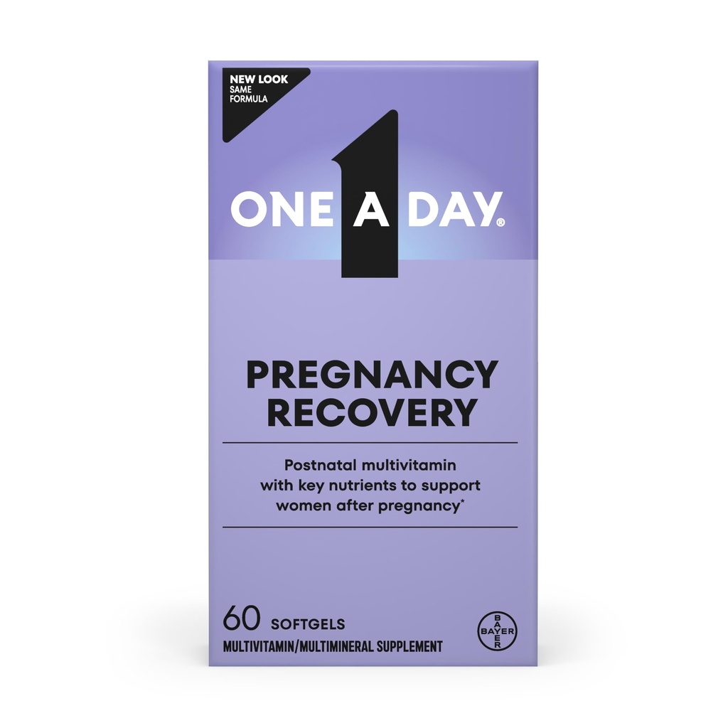 ONE A DAY Postnatal Complete Multivitamine voor post-Pragnancy met Foliumzuur en Omega-3 DHA, 60 Telling (Verpakking mei Vary)