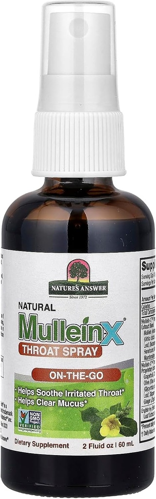 Mullein-X Throat Spray 2 Fluid Ounce On The Go 