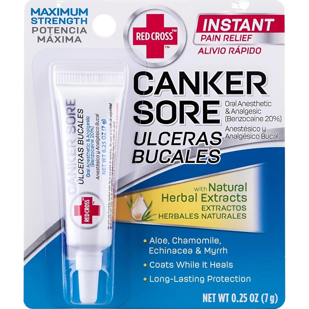 Médicament douloureux du chancre de la Croix-Rouge - 0,25 Oz (paquetage mai Vary)