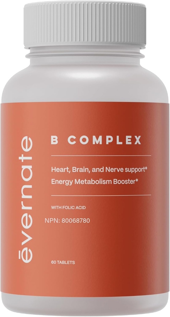 B Complexe formule voor vitamine B Voordelen van vitamine B Vitaminen B1, B2, B3, B5, B6, B12, Biotine, Foliumzuur, Choline, & Inositol, niet GGO, Glutenvrij 60 tabletten
