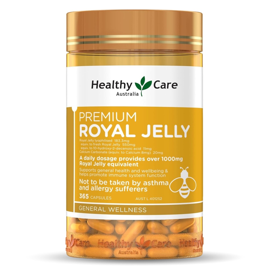 Soins de santé Royal Jelly 1000 365 Capsules Suppléments fabriqués en Australie