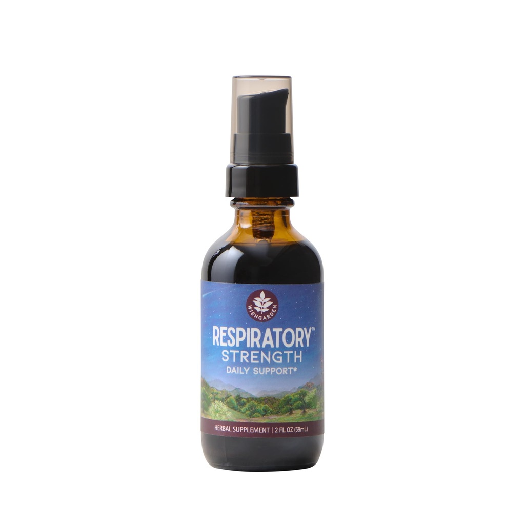 WishGarden Kruiden Respiratory Strength Dagelijkse ondersteuning - Plant-based Herbal Lung Support Supplement met biologische Mullein & Elecampane, Ondersteunt langdurige Lung Resilience en Betere Long Efficiëntie, 2oz
