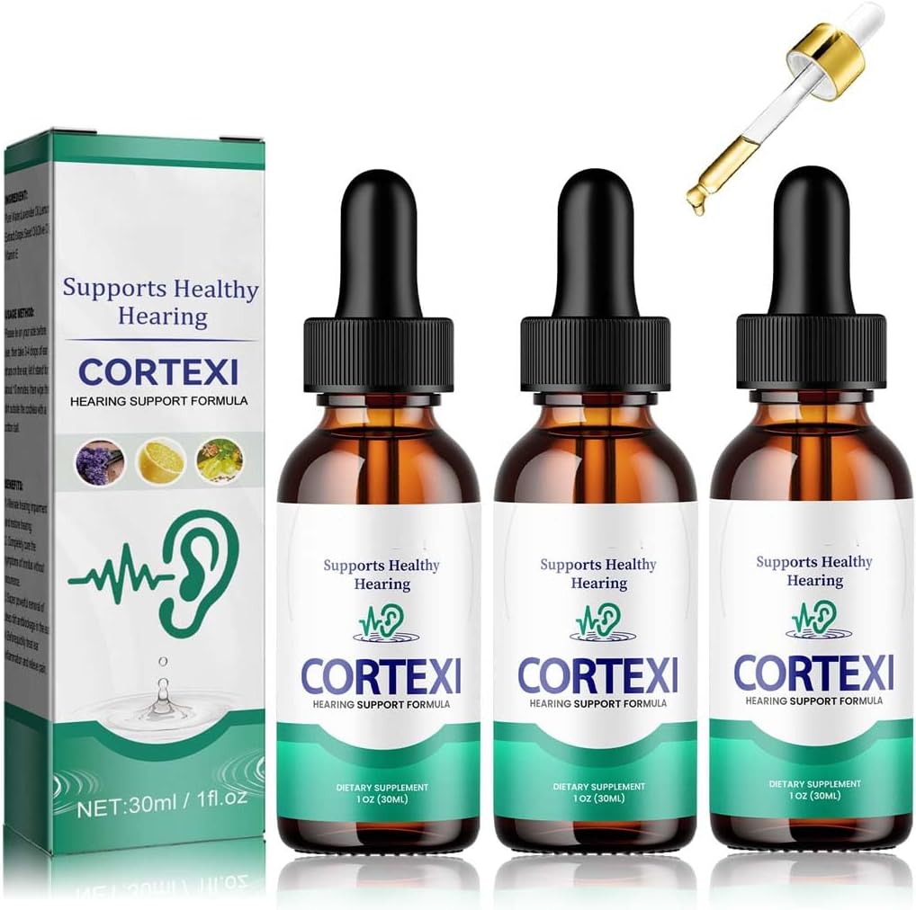 REYROB 3 Pack Cortexi Tinnitus Treatment, [1x30ML] Cortexi Hearing Support Drops, Cortexi Advanced Formula Drops for Ear Health