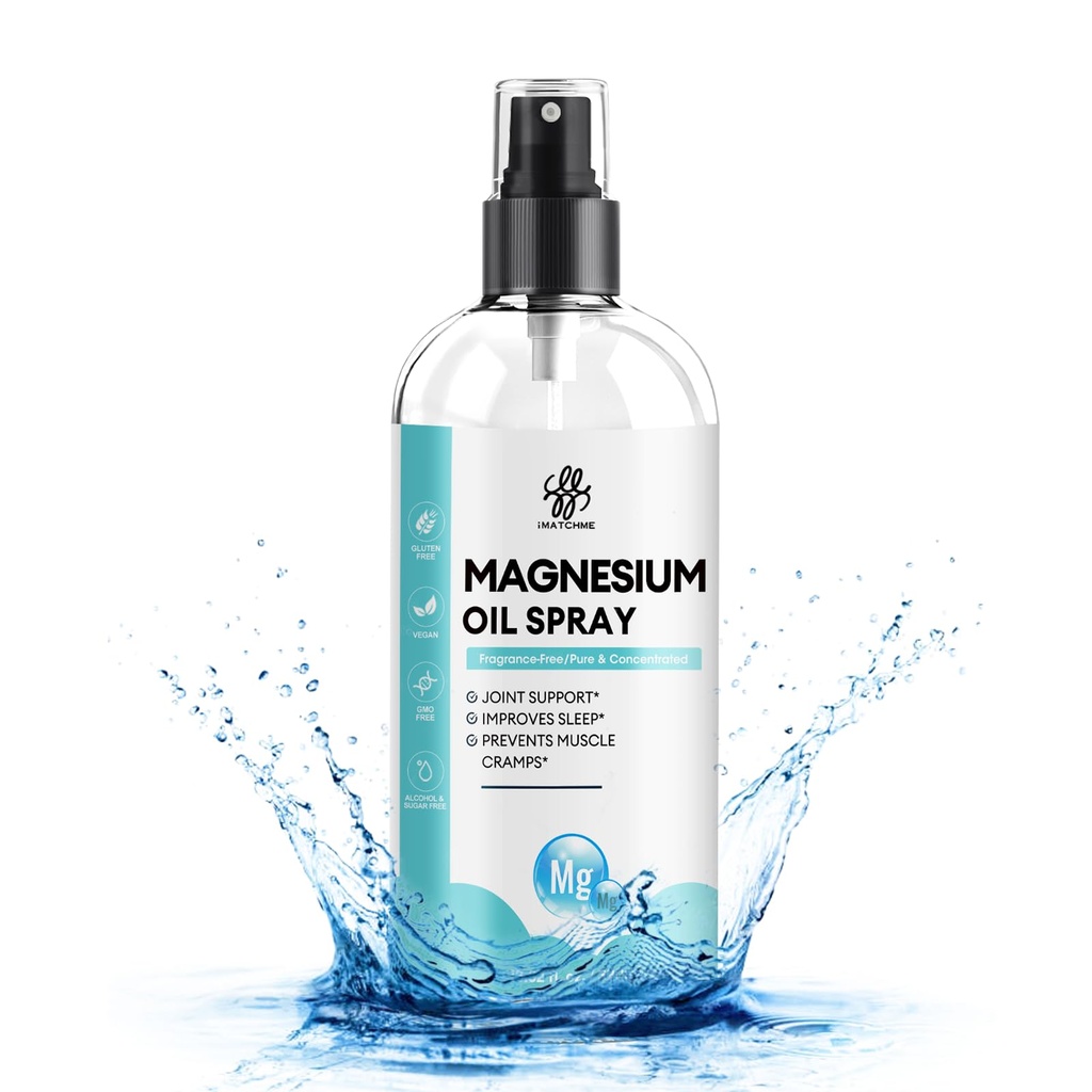 Magnesium Oil Spray - Family Size13.19 oz Magnesium Oil for Feet & Body -Pure, Topical - Leg Cramps, Joint Health & Slaap Support, voeden huid en haar - Natuurlijke, oude mineralen