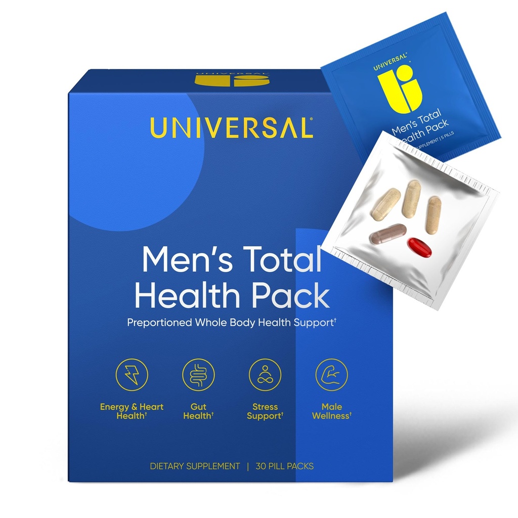 Santé totale des hommes Packs de vitamines quotidiens - 22 minéraux et vitamines essentiels pour les hommes, supplément multivitamines tout-en-un pour l'énergie, support du stress, coeur, santé des Gut avec huile de krill, adaptogènes - 30 Pack