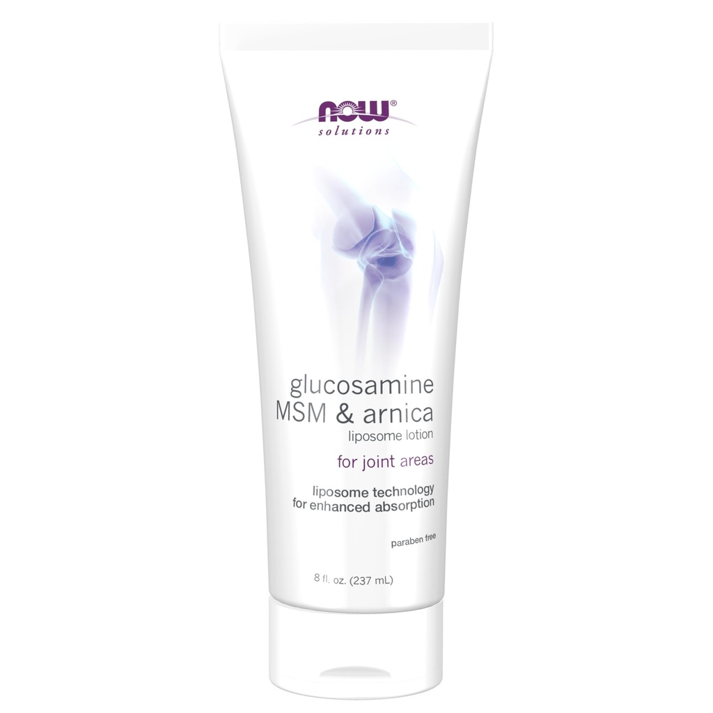NOW Foods Solutions, Glucosamine, MSM et Arnica Liposome Lotion, Pour les zones mixtes, Technologie Liposome pour l'absorption améliorée, 8-Ounce