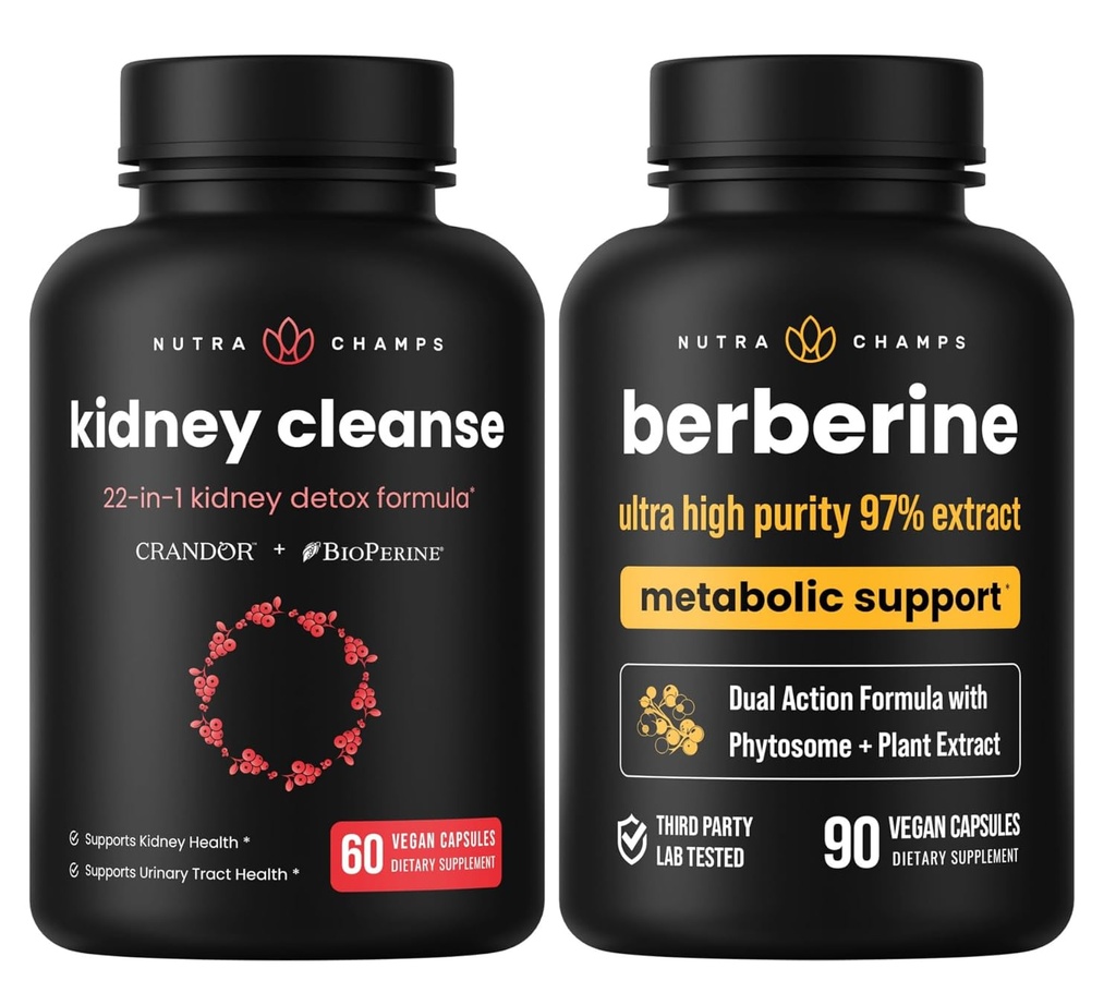 NutraChamps Complete Niergezondheid: Berberine en Nierreiniging Duo