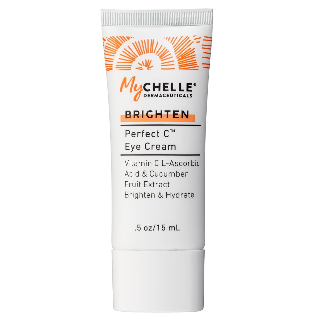 Mychelle Dermaceuticals Perfect C Eye Cream - Eye Cream for Dark Circles and Puffiness with Vitamin C & Plant Stam Cells to Reduce Visible Signals of Aging, Fine Lines and Rimpels, 0,51 Fl Oz (Pack of 1)