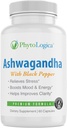 Biologische Ashwagandha capsules met zwarte peper, ondersteunt hormonen, non-GMO, Glutenvrij, veganistisch, natuurlijk, 60 capsules