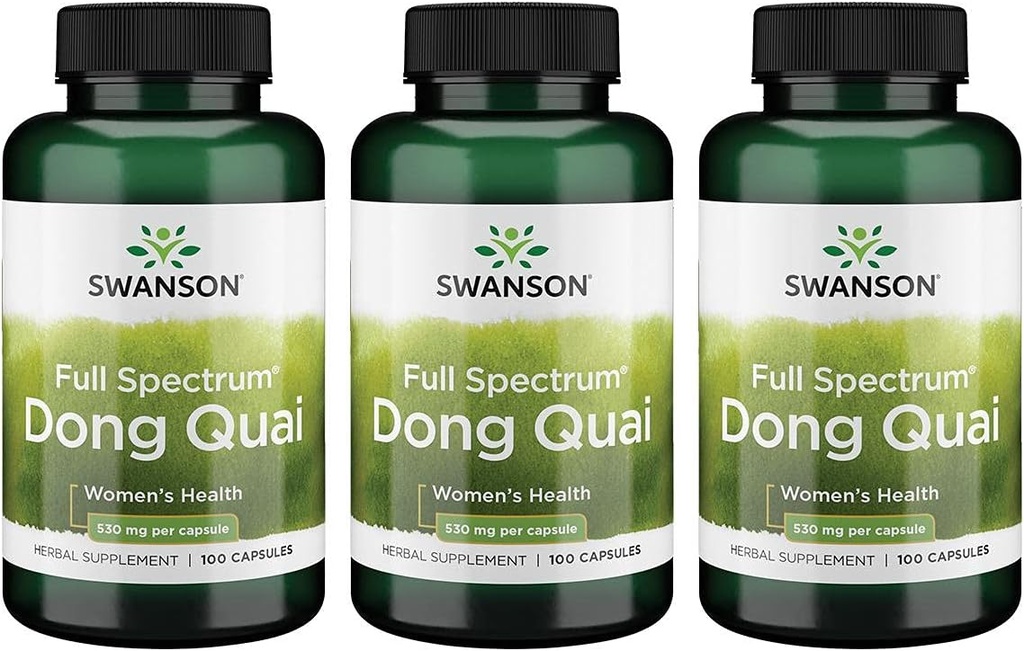 Swanson Dong Quai 530 Milligrammen 100 Capsules 3 Verpakking