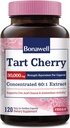 Bonawell Tart Cherry Capsule 60:1 Extrait, 30000mg Force, Fabriqué à partir de cerises de Tart Montmorency, puissant nettoyant d'acide Uric, Mobilité, 4 mois d'approvisionnement, 120 capsules