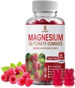 Magnesium Glycinate Gummies, Magnesium Supplement, Magnesium Glycinate, Vitamin C, D, B12, CoQ10, for Calm Mood & Muscle, Sleep, for Adults, 60 Gummies