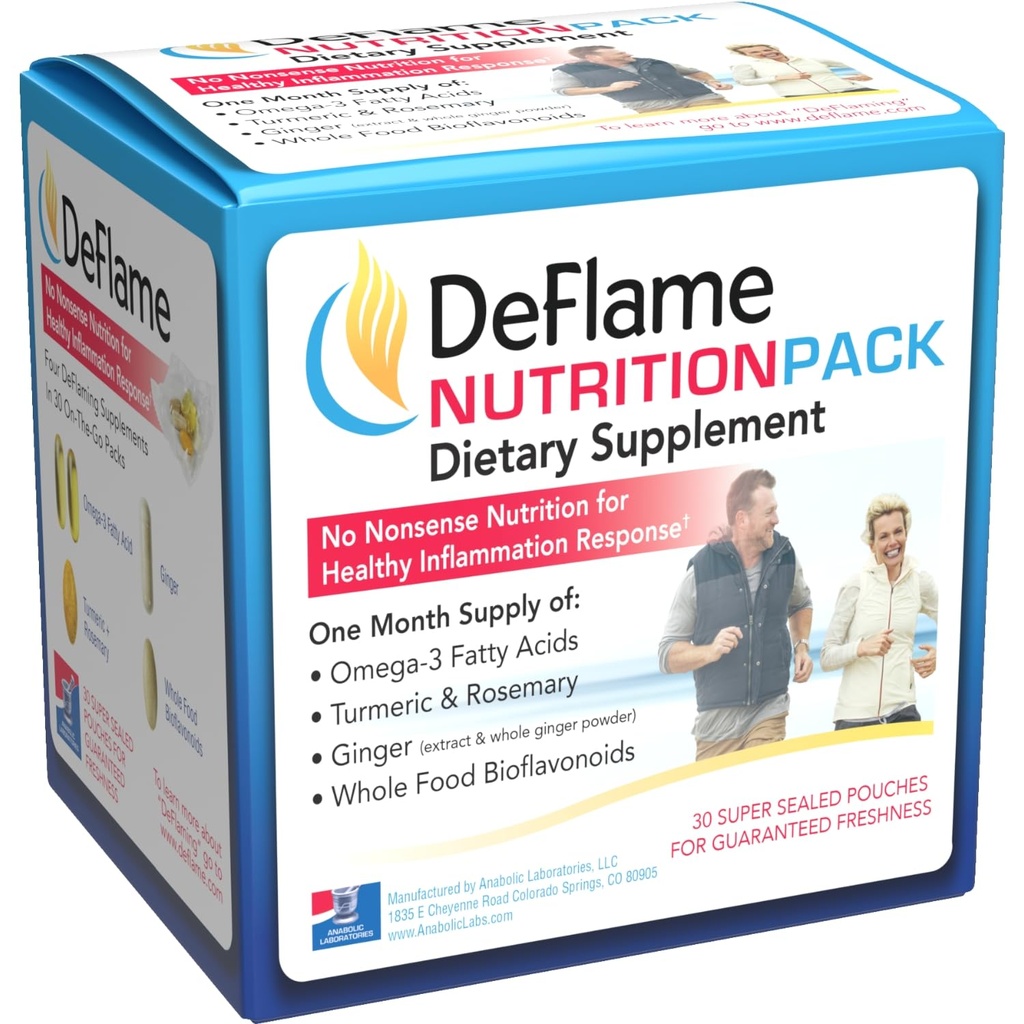 DeFlame Tendon and Ligament Supplements - Supplément de soutien mixte formulé cliniquement Vitamine Packs for Women and Men for Enhanced Mobility and Comfort Support - Fabriqué aux États-Unis - 1 mois d'approvisionnement