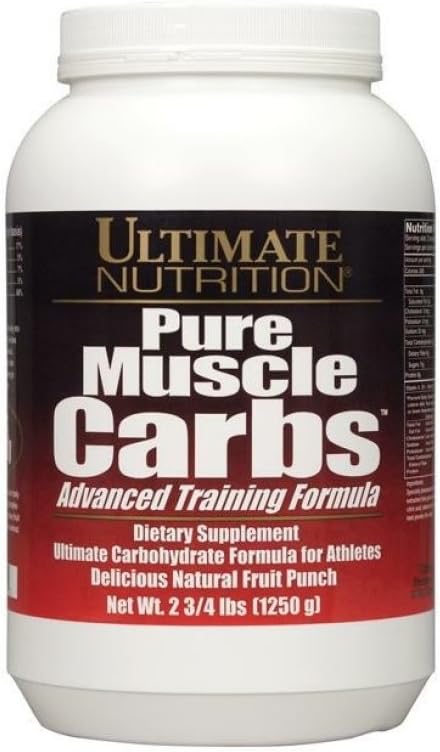Ultimate Nutrition Pure Muscle Carbs - Complex Carbohydraat Powder for Sustained Energy - No Fat, No Cholesterol -Calorie for Muscle Gainers and Atletes, Fruit Punch, 2,75 Pond