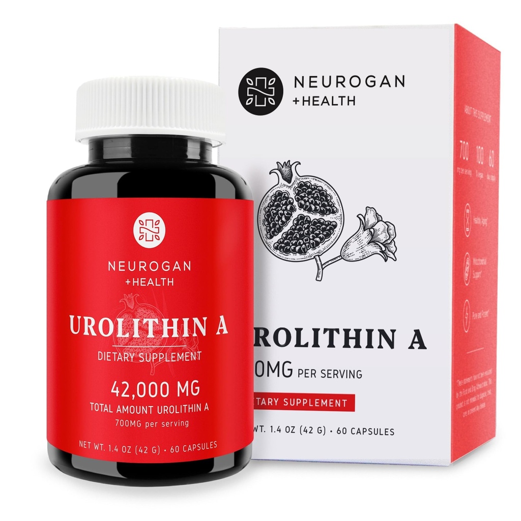 Neurogan Urolithin A Supplement Capsules - 700mg, 60 Ct - High-Potency Cellular Health, Postbiotic Compound- Gemaakt uit Granaatappel Extract, Made in USA, Take 1 Daily