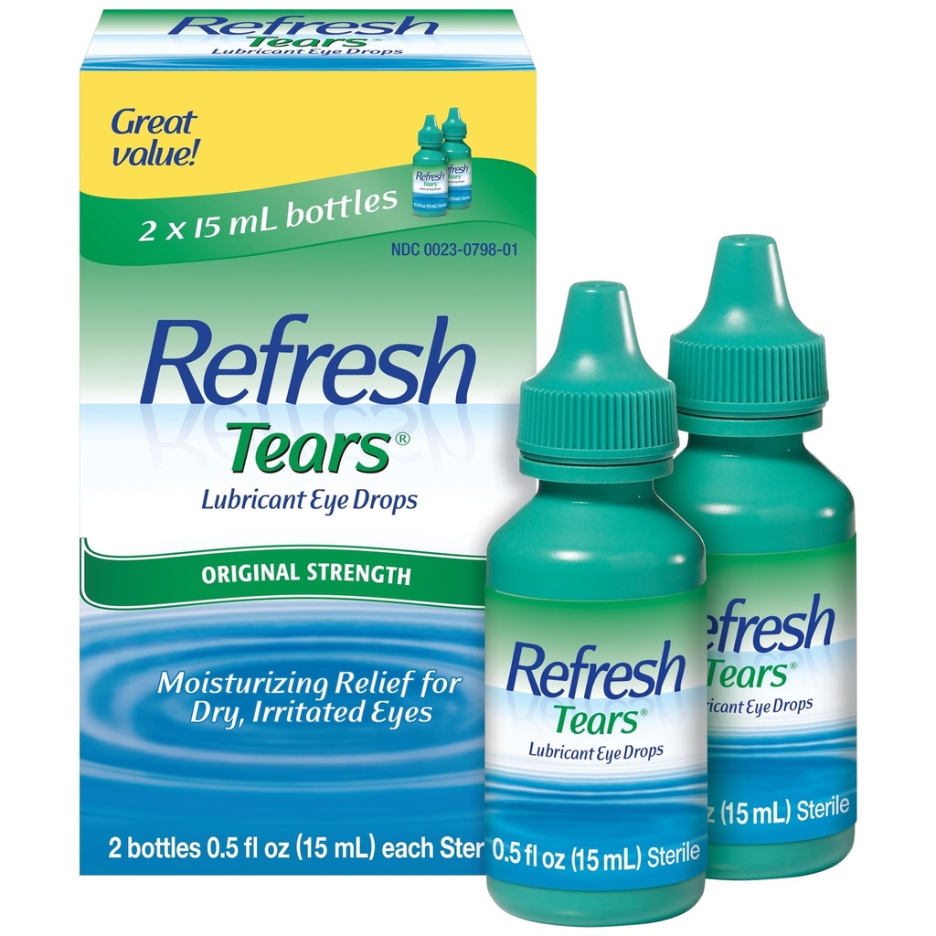 Verfrissen Tranen, Lubricant Eye Drops, 2 Flessen .5 fl oz (15 ml)
