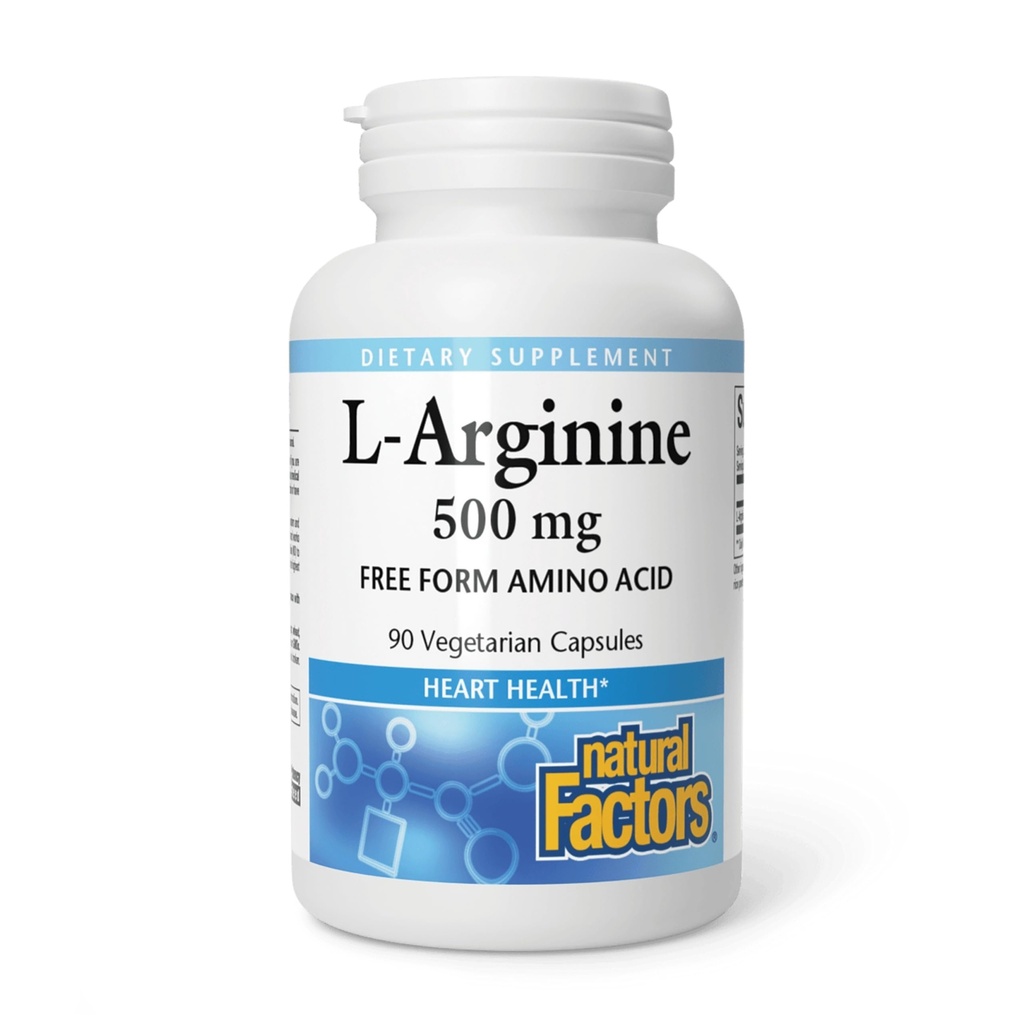 Natuurlijke factoren - L-Arginine, Ondersteunt spiermetabolisme, 90 Vegetarische Capsules