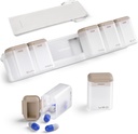 Organisateur hebdomadaire de pilules 1 fois par jour, boîte magnétique de pilules 7 jours, cas de pilules de voyage amovibles, une fois par jour contenant support de pilule, grand distributeur de médicaments pour la médecine, vitamine, supplément, camel