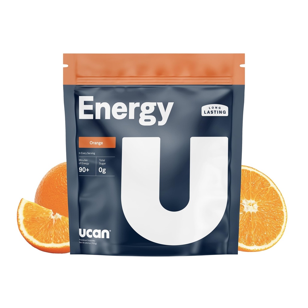 UCAN Energy Powder, Tropical Orange, Keto, Sugar-Free Pre & Post Workout voor mannen en vrouwen, Non-GMO, Veganistisch, Glutenvrij, Geweldig voor Runners, Gym-Goers en High Performance Atleten (28 Servings, 24.6oz)