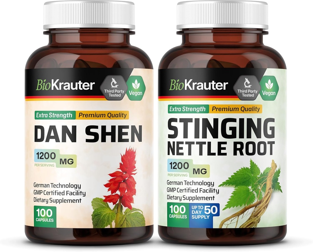 BIO Krauter Dan Shen 100 Capsules & Stinging Nettle 100 Capsules
