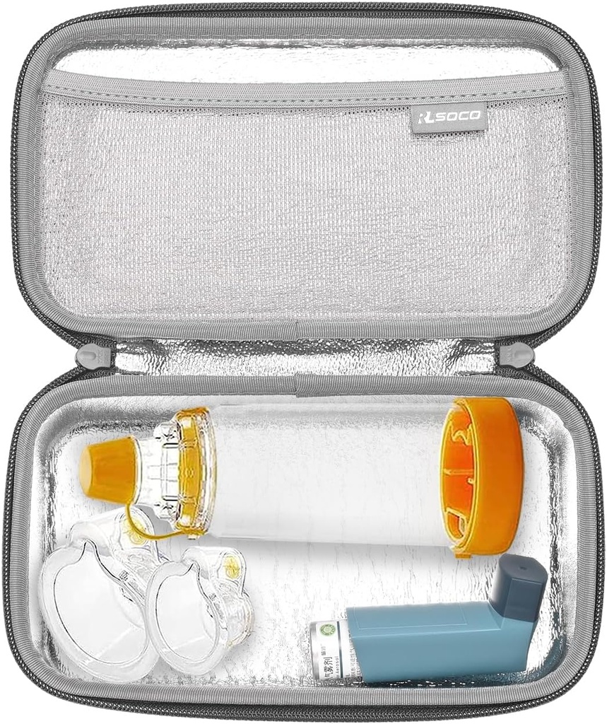 ROLSOCO Carrying Case voor Astma Inhalator voor kinderen en volwassenen,Inhalator Spacer Travel Case voor Apparaat, Mask en andere accessoires (alleen zaak)