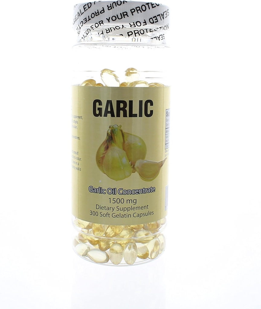 Huile d'ail concentré 3 MG (1500:1) 300 Capsules Cholestérol GRATUIT , Nouveau produit Bon produit !!