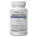 Superior Labs Citrate de magnésium 200mg, haute absorption, non-OGM, sans additifs et sans gluten, favorise le sommeil calme, l'aisance des crampes et des interrupteurs musculaires, soutient le soulagement de la constipation, 120 bouchons de veg