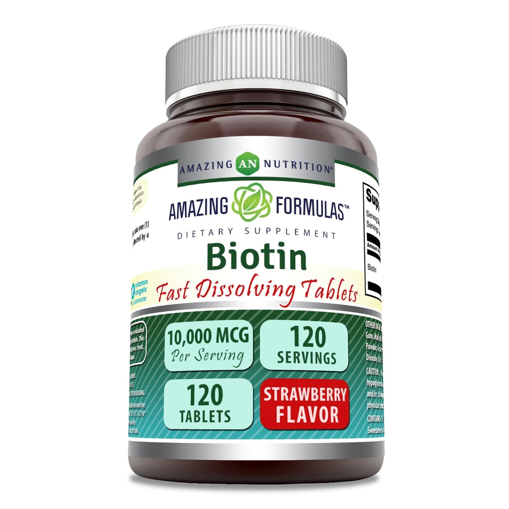 Verbazingwekkende Formules Biotin Snel los 10000 Mcg tabletten Supplement 