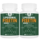 Liposomal Fisetin Supplement, 2000MG, 98% Pure Fisetin Polyfenolen Antioxidanten, met quercetine, TMG en Resveratrol, voor gezonde veroudering, cognitieve ondersteuning, 120 capsules