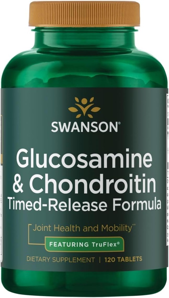 Swanson Timed-Release Glucosamine & Chondroitin Sulfate 750/600 Milligrammen 120 Tabs