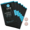 Zaca Recovery Supplément à croquer : Hydrate + Revive : Fête, Voyage, Exercice et Altitude : sans sucre et sans gluten : 6 paquets = 12 comprimés