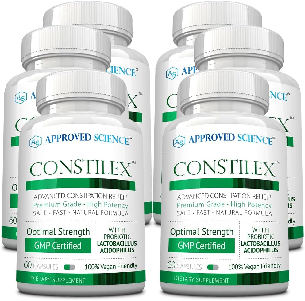 Goedgekeurde Science Constilex - Snelle Constipatie Relief & Support from Future Episodes - Bevordert gezonde niveaus van bacteriën en versterkt Intestinal Flora - 6 flessen