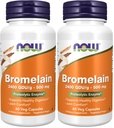 NOW Supplementen, bromelaïne (Natural Proteolytische Enzyme) 2.400 GDU/g - 500 mg, Natuurlijke Proteolytische Enzyme*, 60 Veg Capsules (Pack of 2)