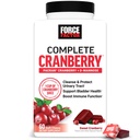 FORCE FACTOR Cranberry Zachte Kauwen, Cranberry Supplement met D Mannose en Cranberry Extract te ondersteunen Blader en urinetrek gezondheid voor vrouwen, Veganist, Sweet Cranberry Flavor, 60 Zachte Kauwen
