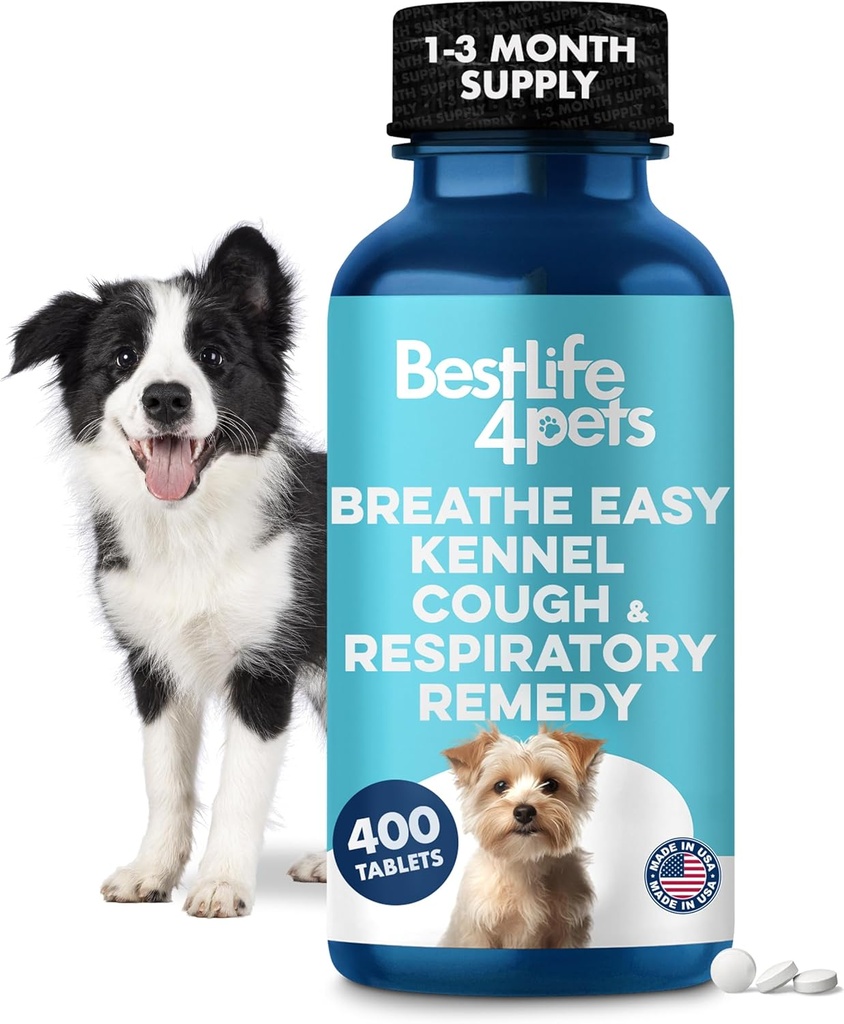 Adem Easy Natural Cough Relief voor honden - Gentle Senior Dog Respiratory, Congestie en niezen Relief Plus Trachea en Luchtweg Ondersteuning voor Brachycephalic honden zorgt voor kalme wandelingen en rustgevende slaap