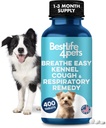Respirez un soulagement de la toux naturelle facile pour les chiens - Chien aîné doux Respiration, congestion et éternuement Relief Plus Trachée et soutien des voies aériennes pour les chiens Brachycéphales assure des promenades calmes et sommeil reposant