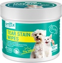 Hondenoogdoekjes, zachtoogdoekjes voor honden en katten, huisdieroogreiniger wassen verwijdert ontladen, crust, puin en granaat (100, unscent)