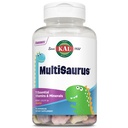 KAL MultiSaurus Kids Multivitamines à croquer, 11 vitamines et minéraux essentiels pour les enfants, les baies, le raisin, les noix d'orange, sans gluten et fructose, 90 portions, 90 croustilles en forme de dinosaure