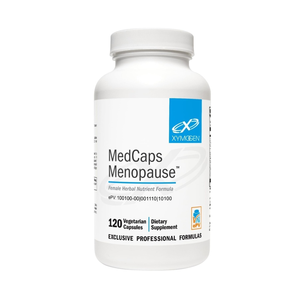 XYMOGEN Medcaps Ménopause - Suppléments de ménopause pour femmes - Fabriqué avec Dong Quai, Isoflavones, Extrait de ginseng, Racine de réglisse + Coho noir - Sans gluten (120 capsules)