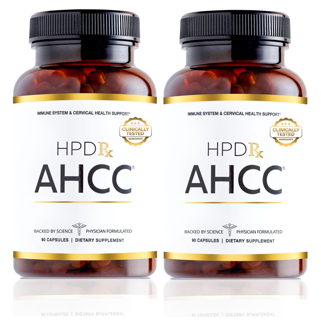 HPD Rx Premium AHCC & Shiitake Mushroom 1100 mg par supplément de service, Booster d'immunité naturelle, maintient l'activité des cellules tueuses naturelles.