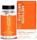 MÉTHODE FUTUR Prébiotiques synbiotiques pour les hommes et les femmes - Probiotiques et supplément prébiotique pour la digestion, l'immunité et la régularité (60ct)