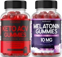 Keto ACV Gummies Geavanceerd gewichtsverlies (90 telling) - Ondersteuning Gezonde spijsvertering en stofwisseling - Melatonine voor volwassenen (180 telling) - Quick Solution Melatonine 20mg Gummies - Non GMO, Vegan & USA Made
